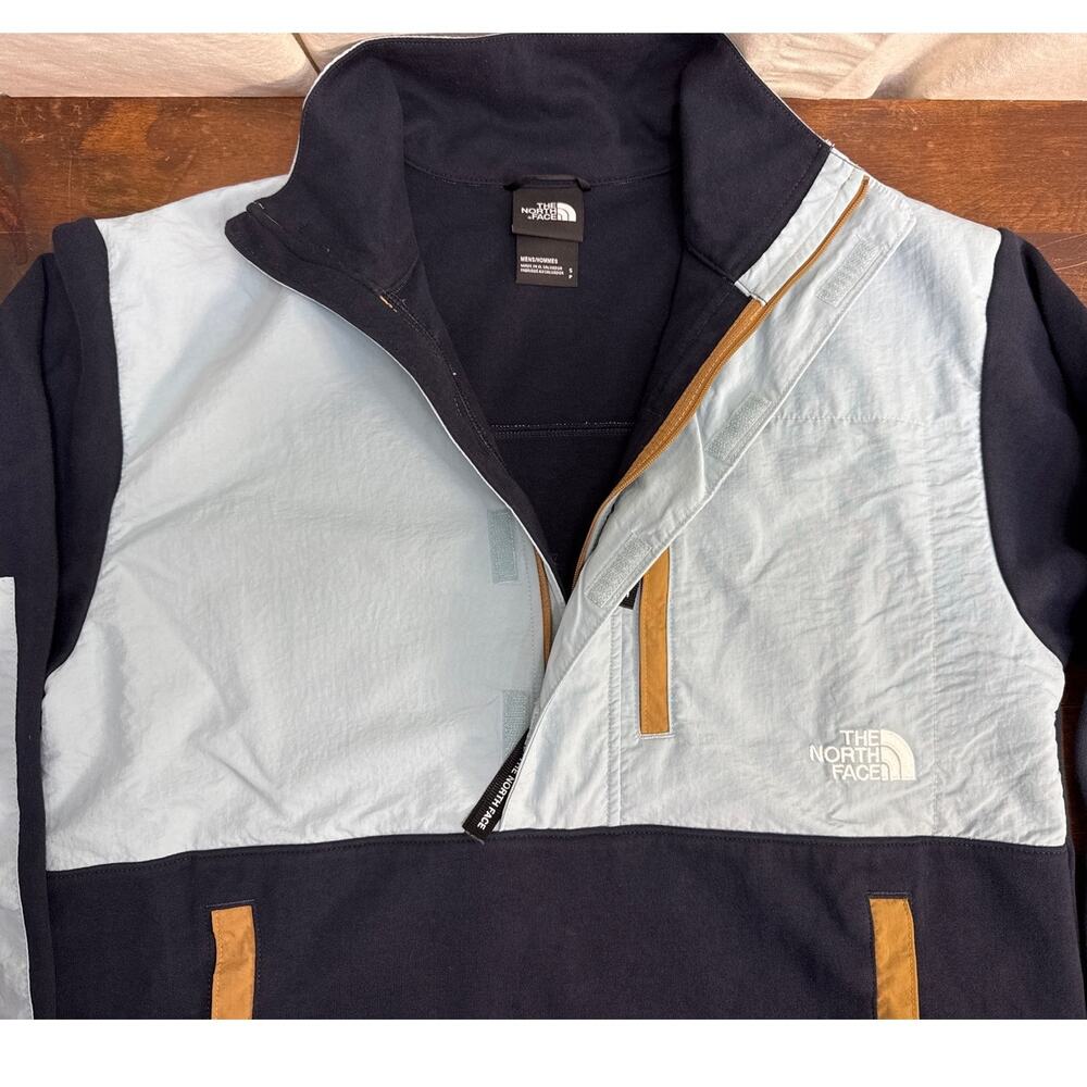 The North Face 1/2 Zip Pullover Jacket Sweatshirt Navy & Pale Blue Men's Small